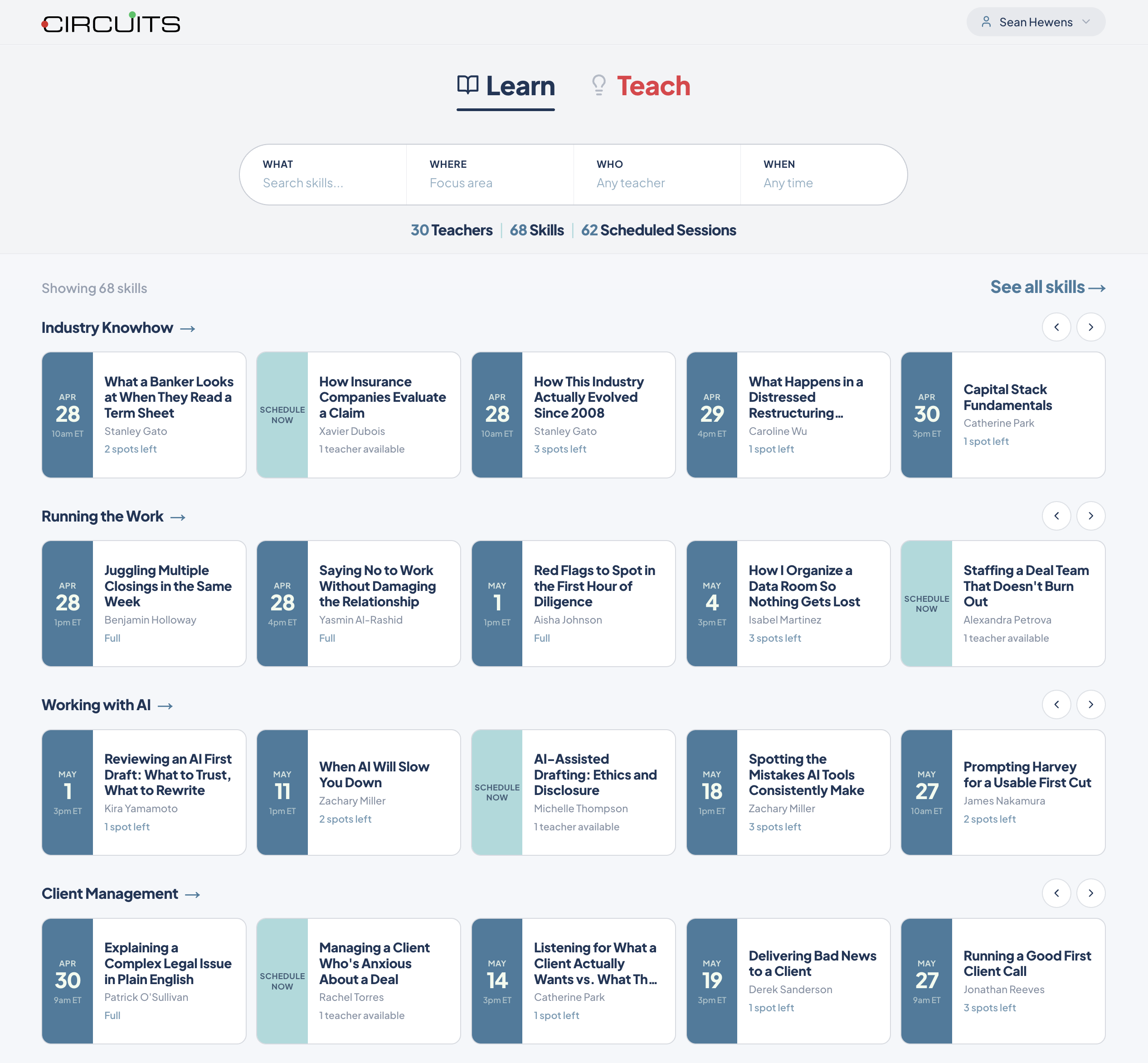 Circuits marketplace catalog